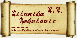 Milunika Nakulović vizit kartica